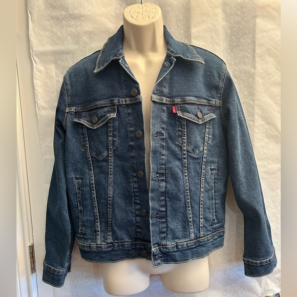 Levis mens regular fit denim trucker jean jacket w/button front & cuffs Sz-S.X19 - Picture 4 of 13
